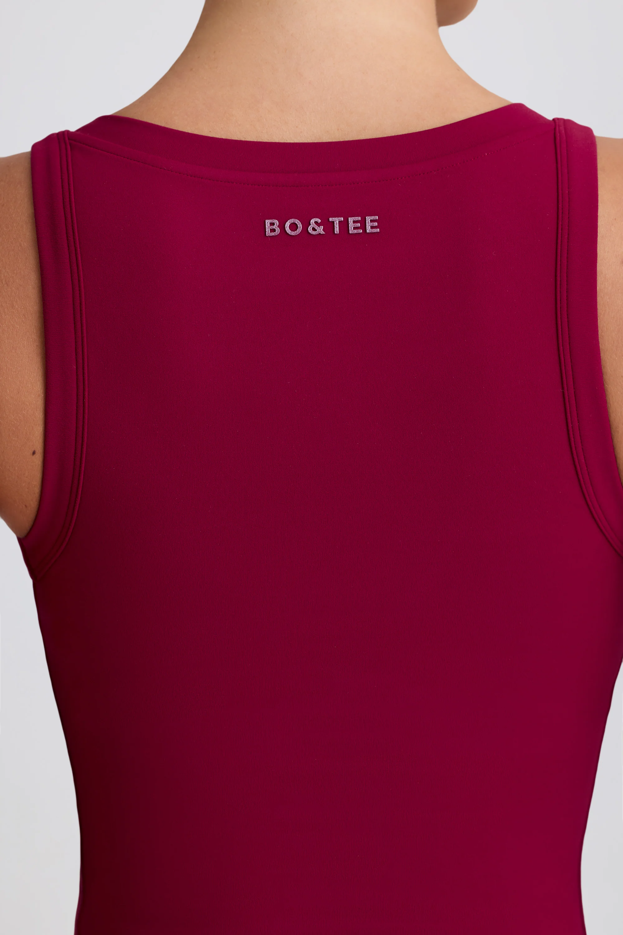 Soft Active V-Neck Tank Top in Burgundy - Image 5