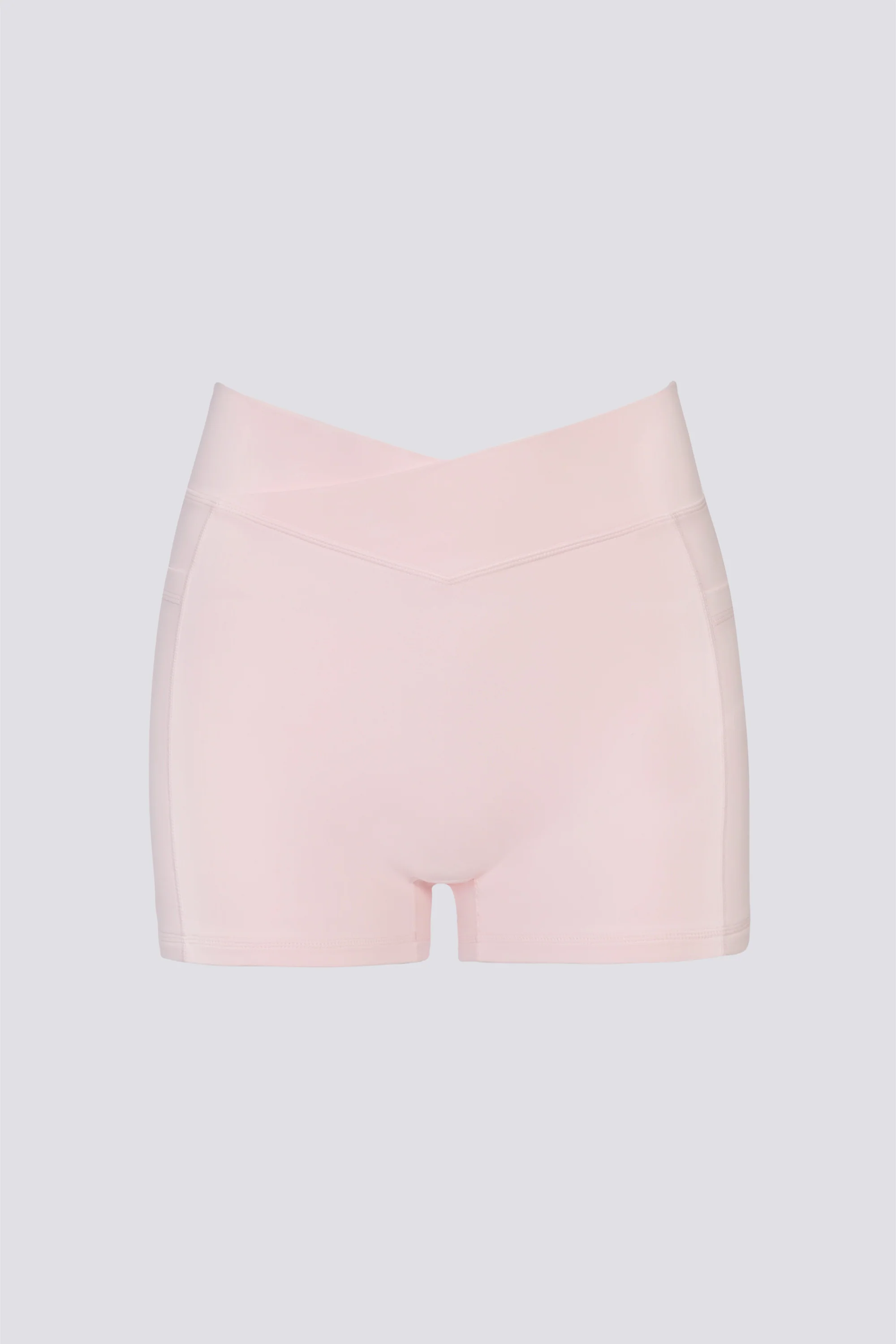 Soft Active V-Waist Pocket Mini Shorts in Ballet Pink - Image 2