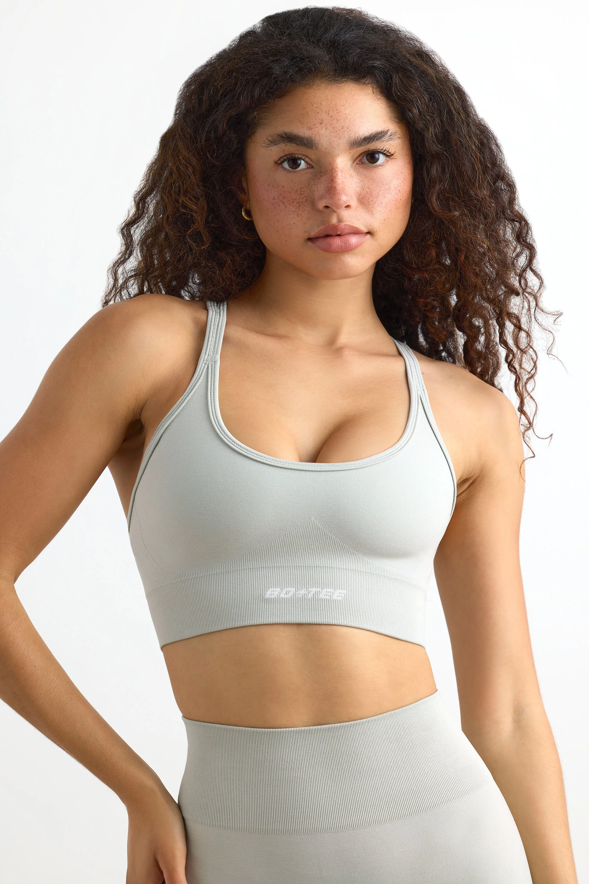 Strappy Define Luxe Sports Bra in Grey - Image 4