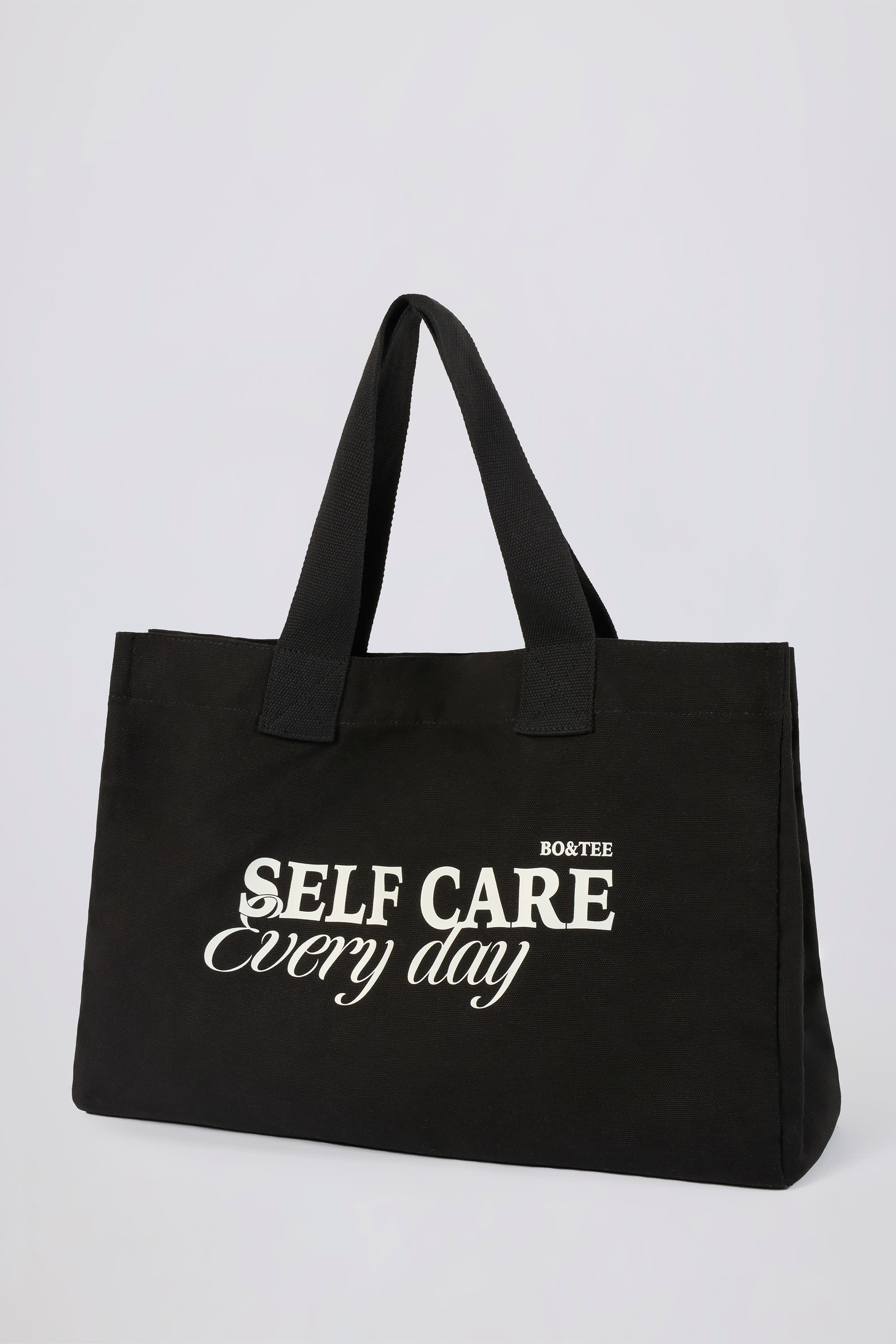 Oversized Canvas Tote Bag in Black - Image 5