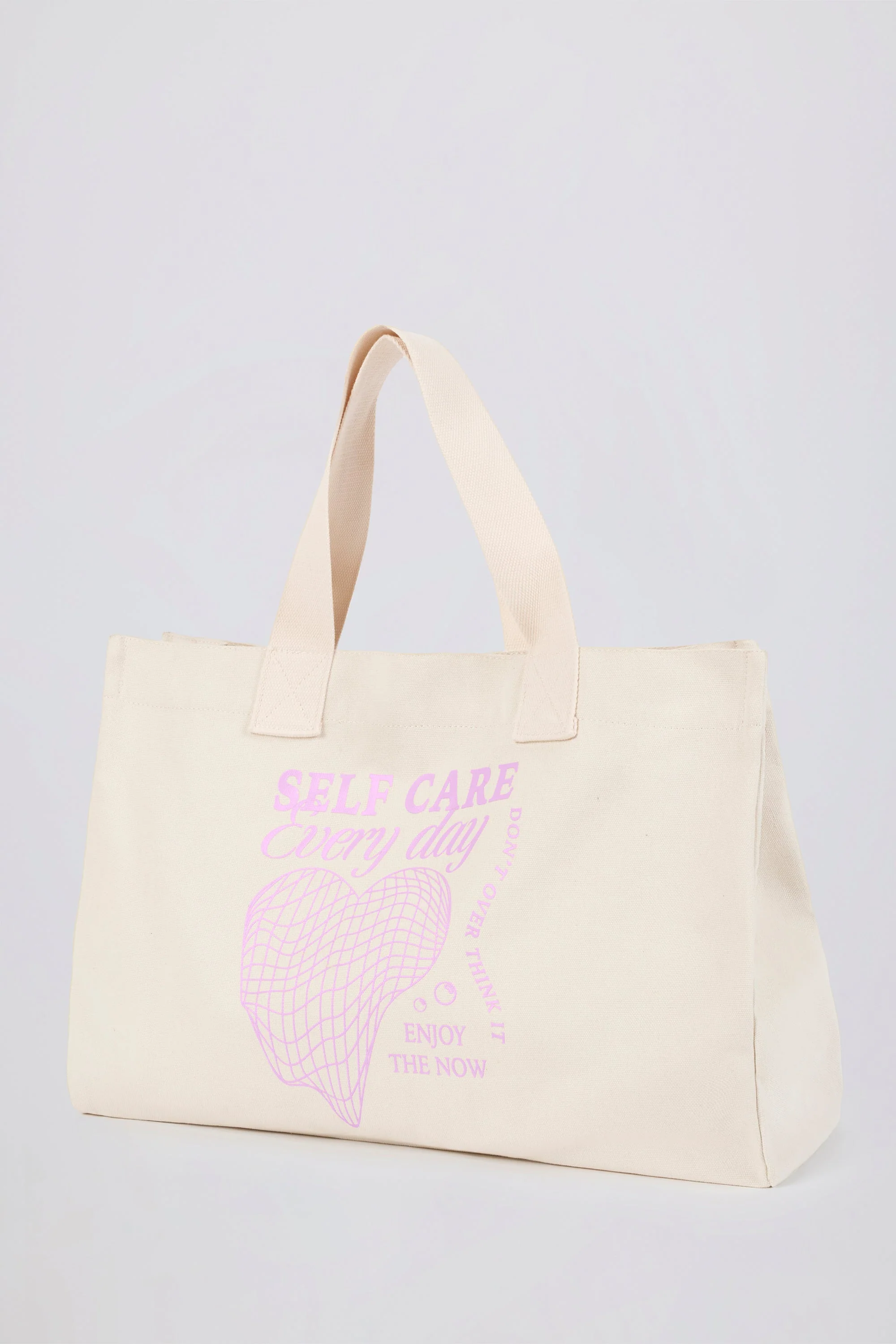 Oversized Canvas Tote Bag in Egg Shell - Image 3