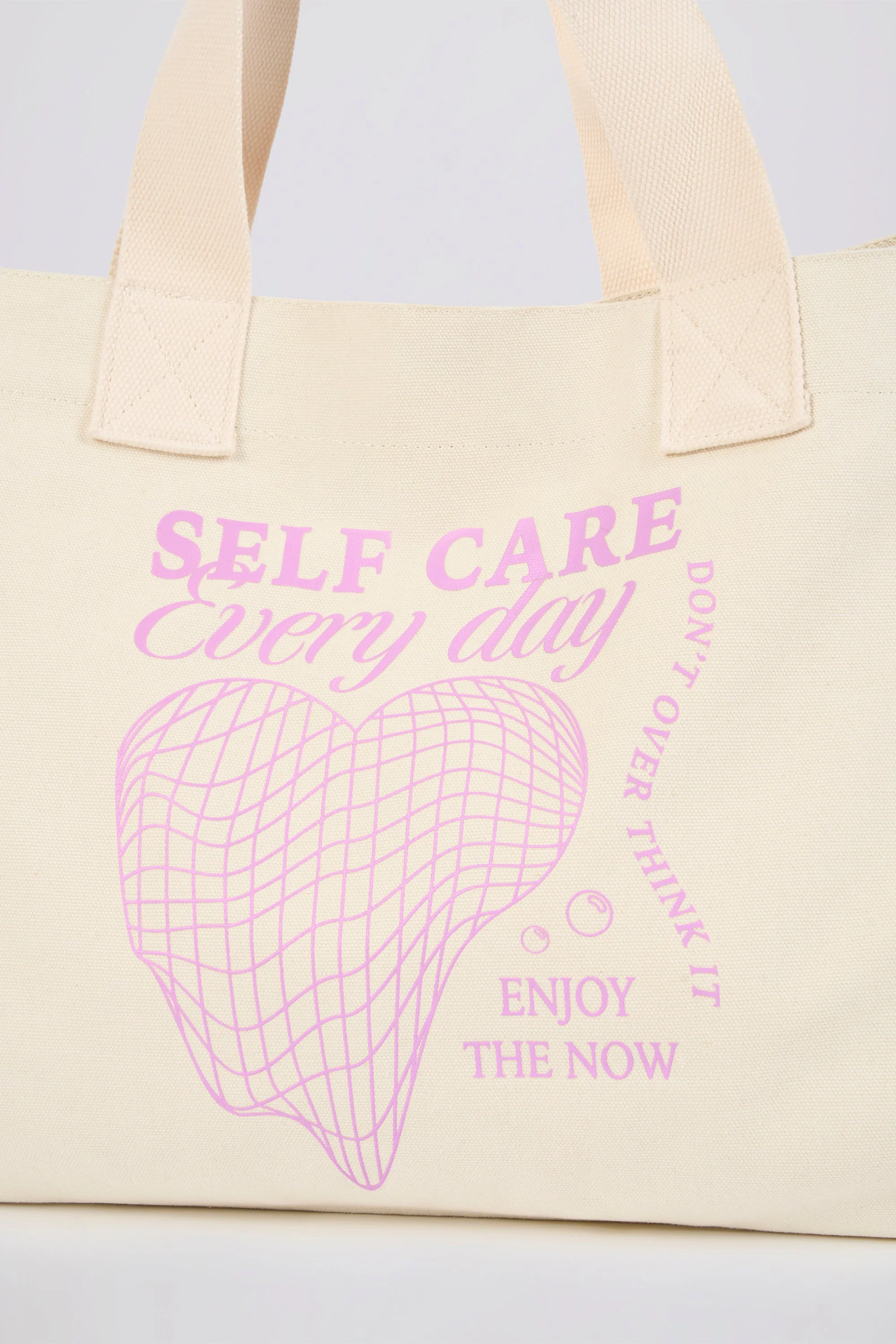 Oversized Canvas Tote Bag in Egg Shell - Image 4