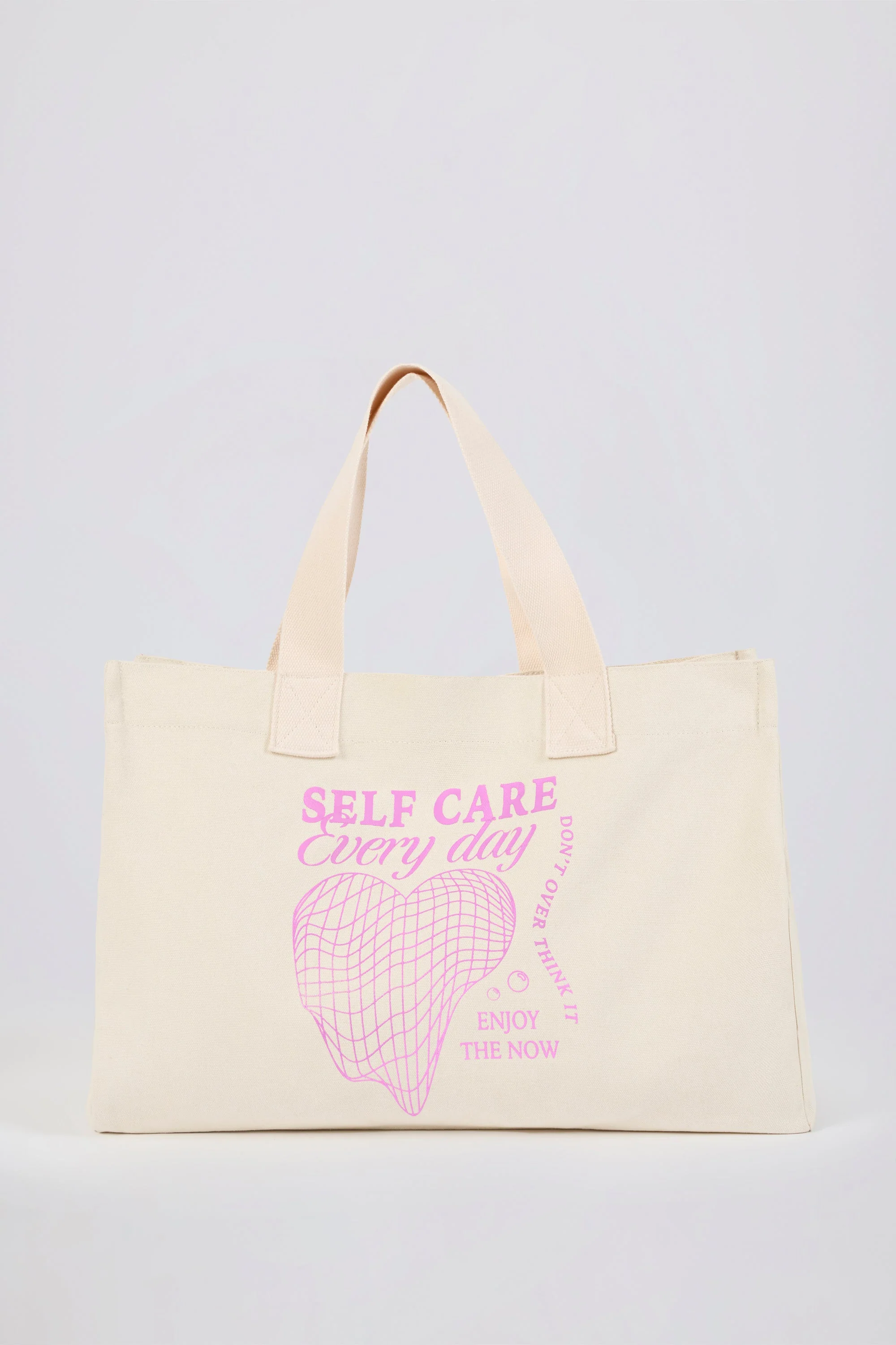 Oversized Canvas Tote Bag in Egg Shell - Image 5