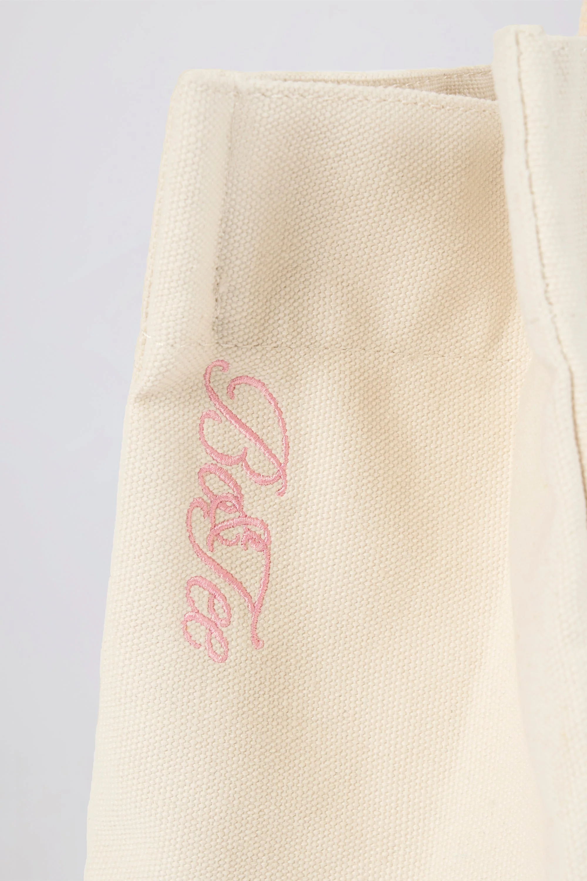 Oversized Canvas Tote Bag in Egg Shell - Image 6