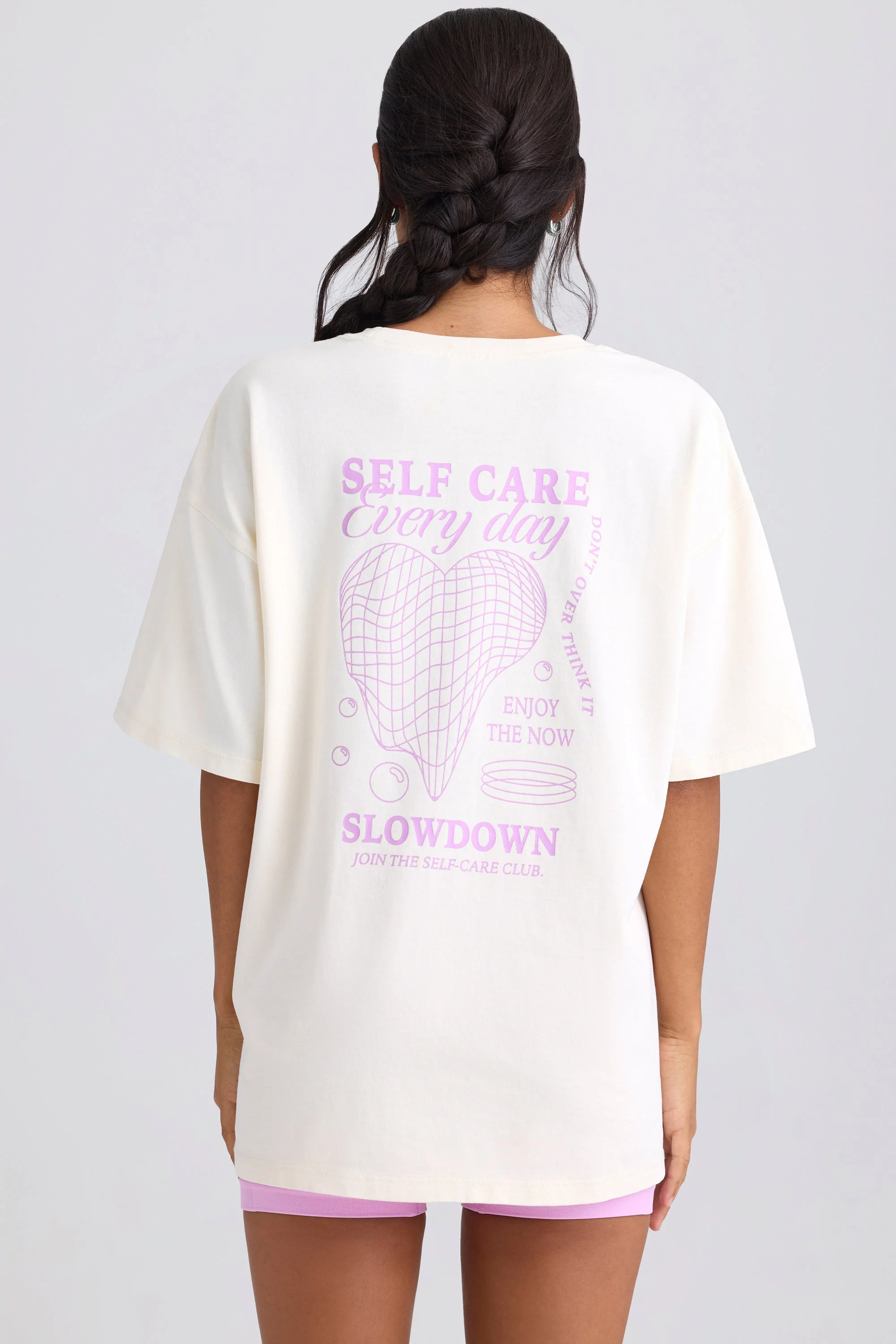 Oversized Short-Sleeve T-Shirt in Egg Shell - Image 6