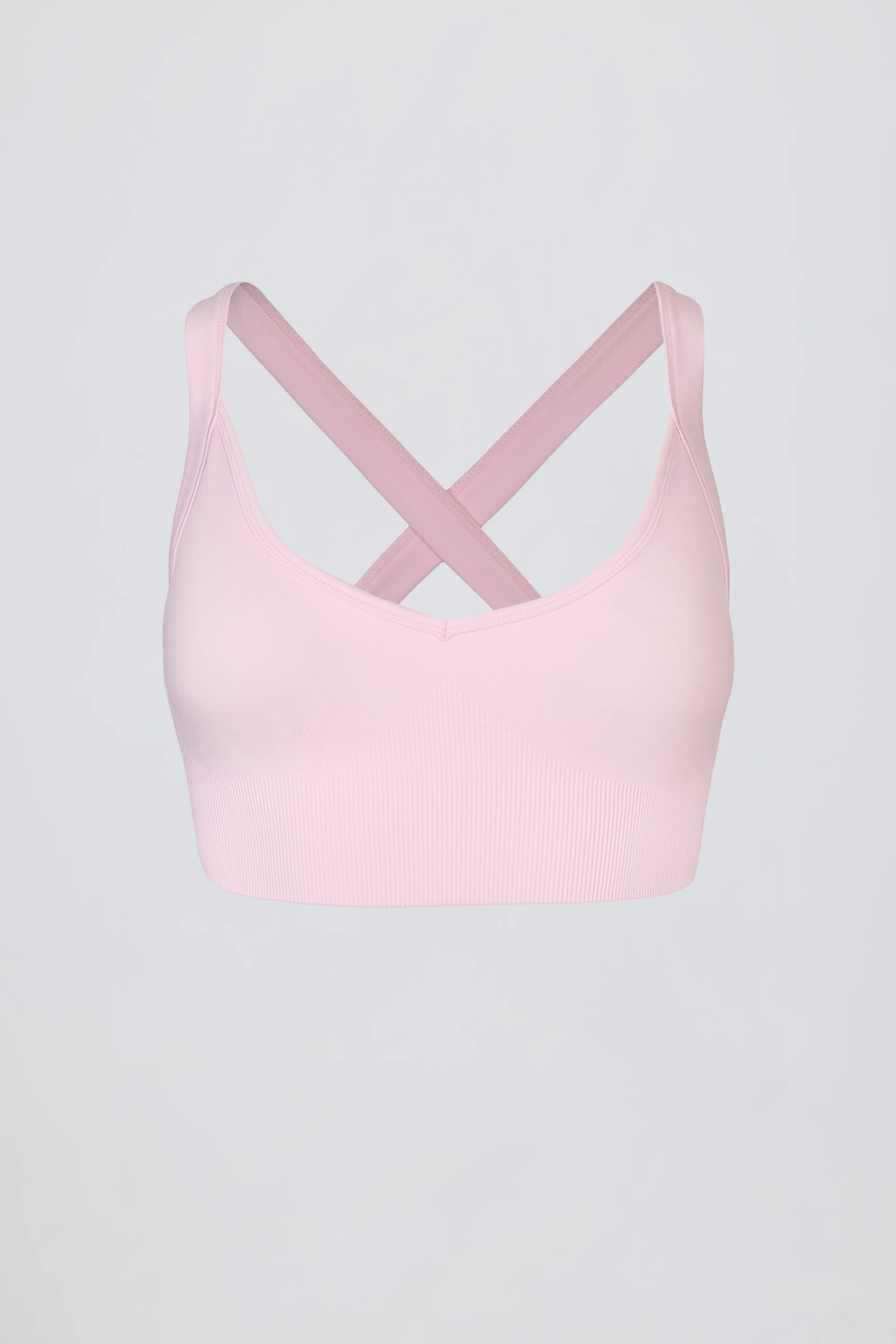 Super Sculpt Seamless Crossback Sports Bra in Powder Pink - Image 3