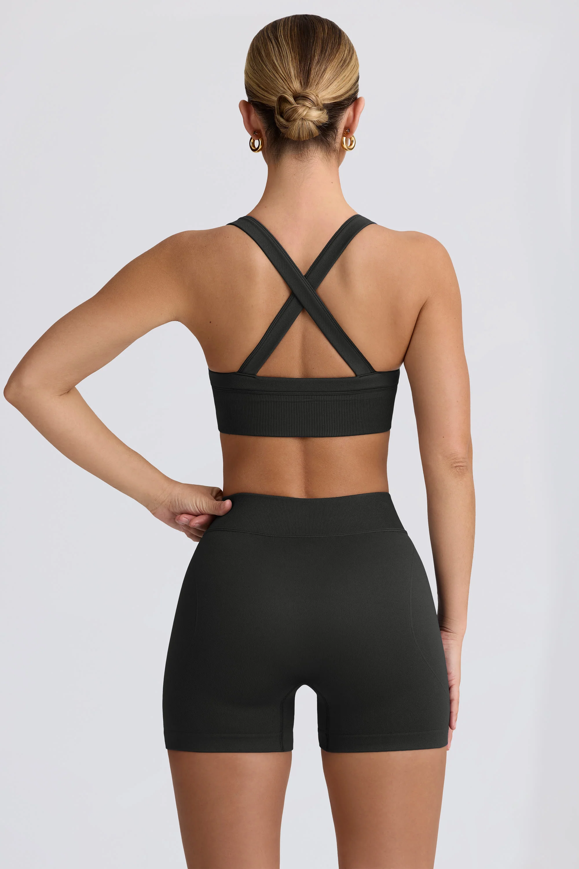 Super Sculpt Seamless Mini Shorts in Ash - Image 3