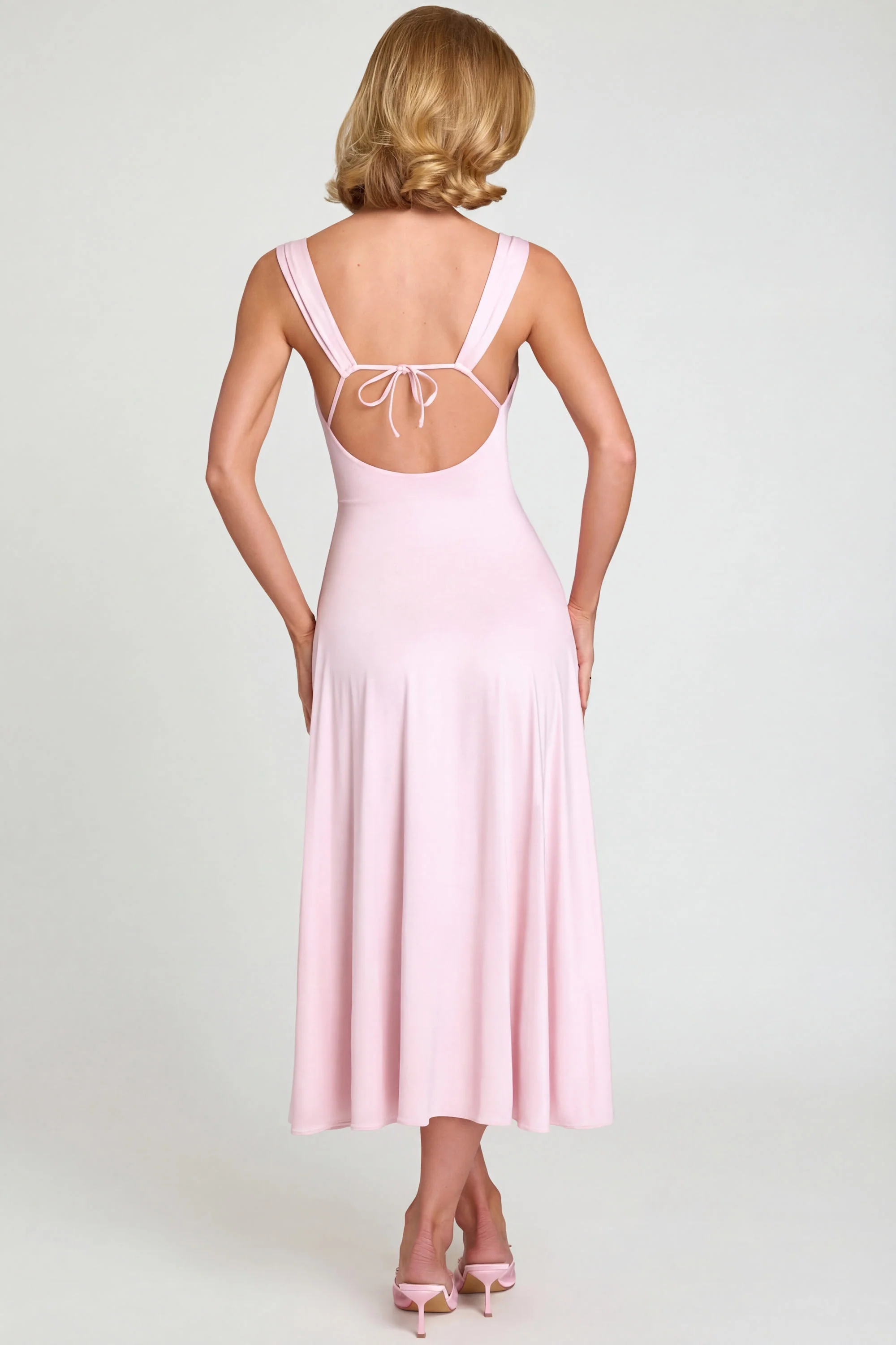 Sweetheart-Neck Ruched Midaxi Dress in Blush - Image 2