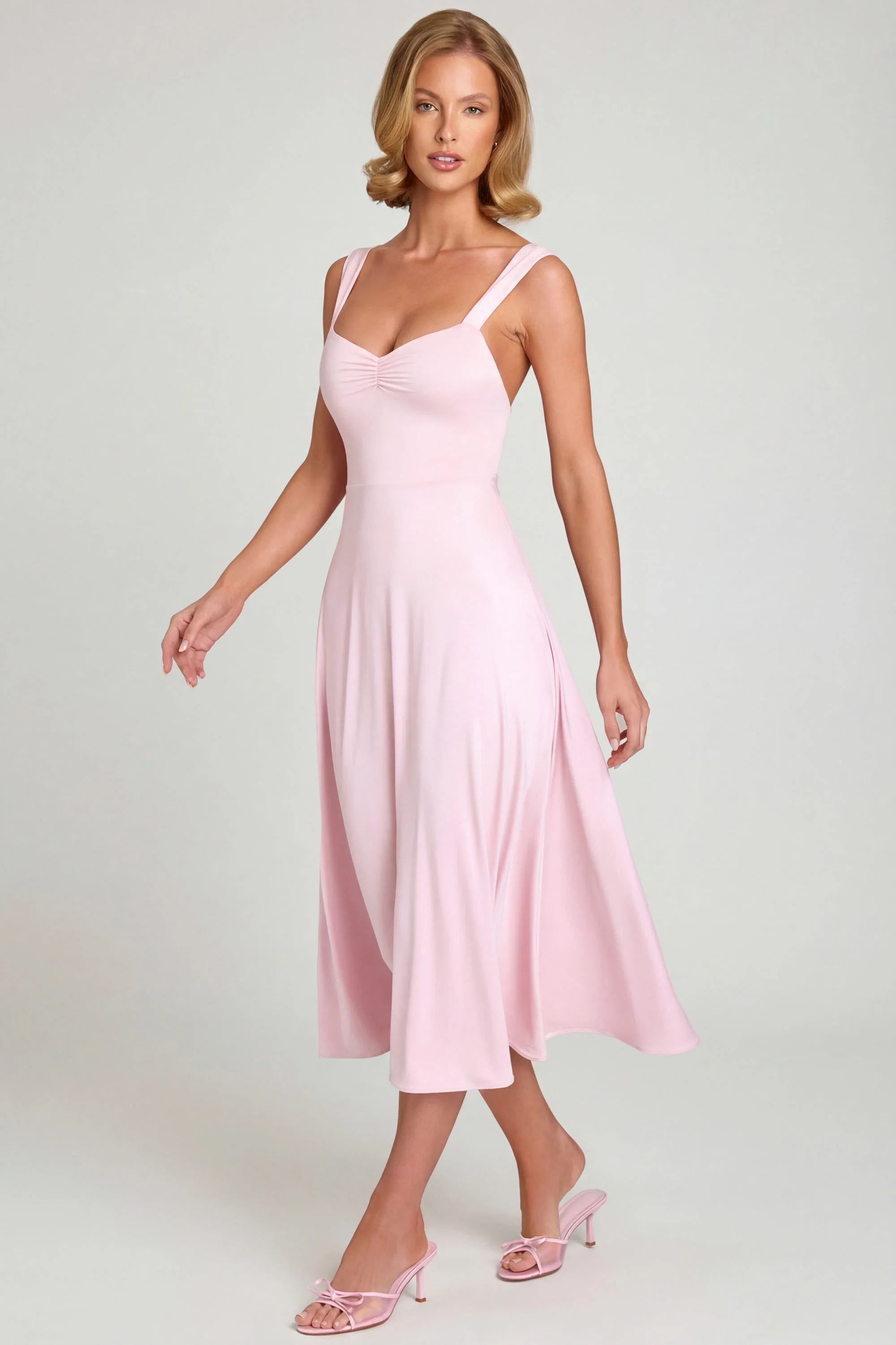 Sweetheart-Neck Ruched Midaxi Dress in Blush - Image 6