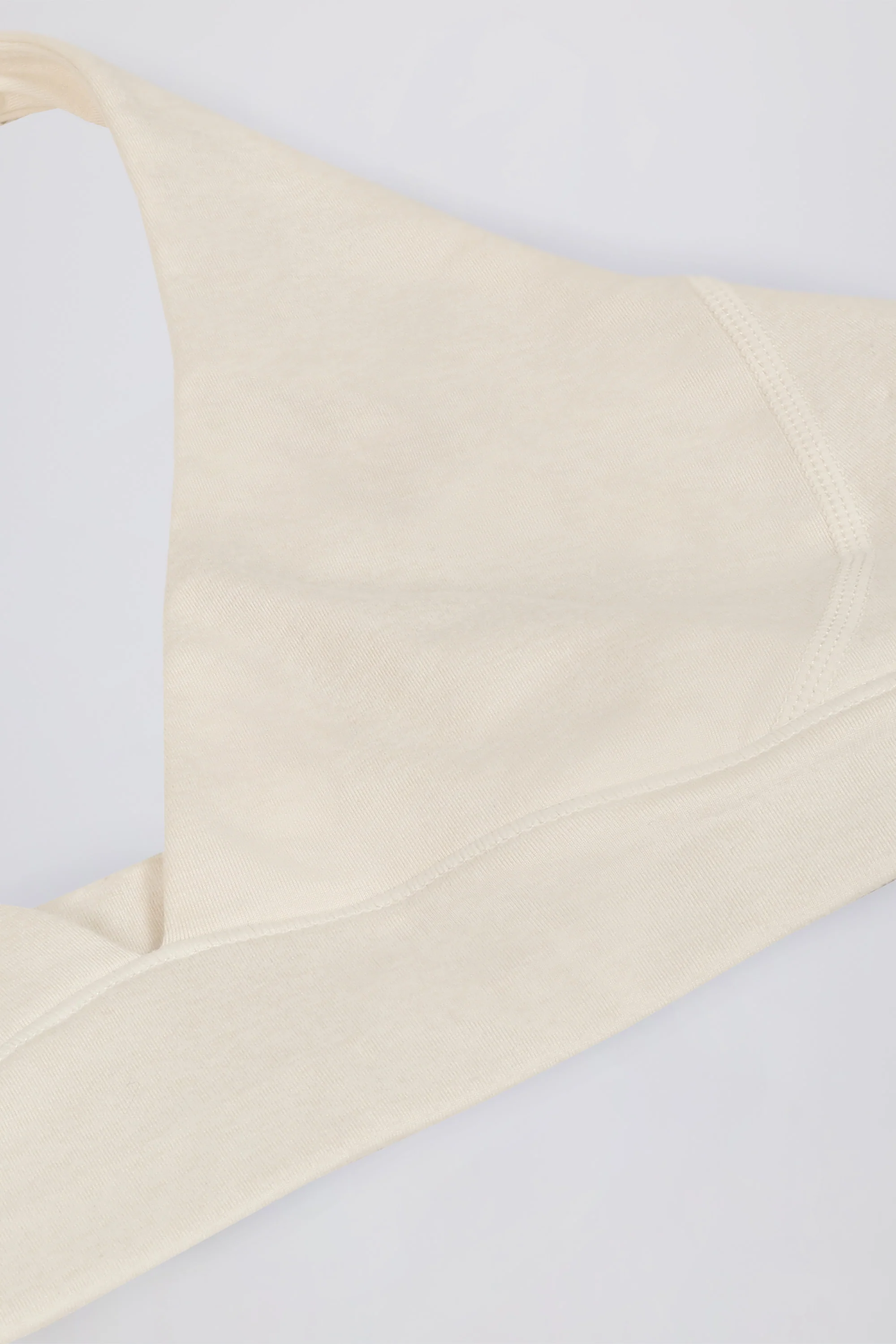 Brushed Jersey V-Neck Sports Bra in Ivory Marl - Image 7