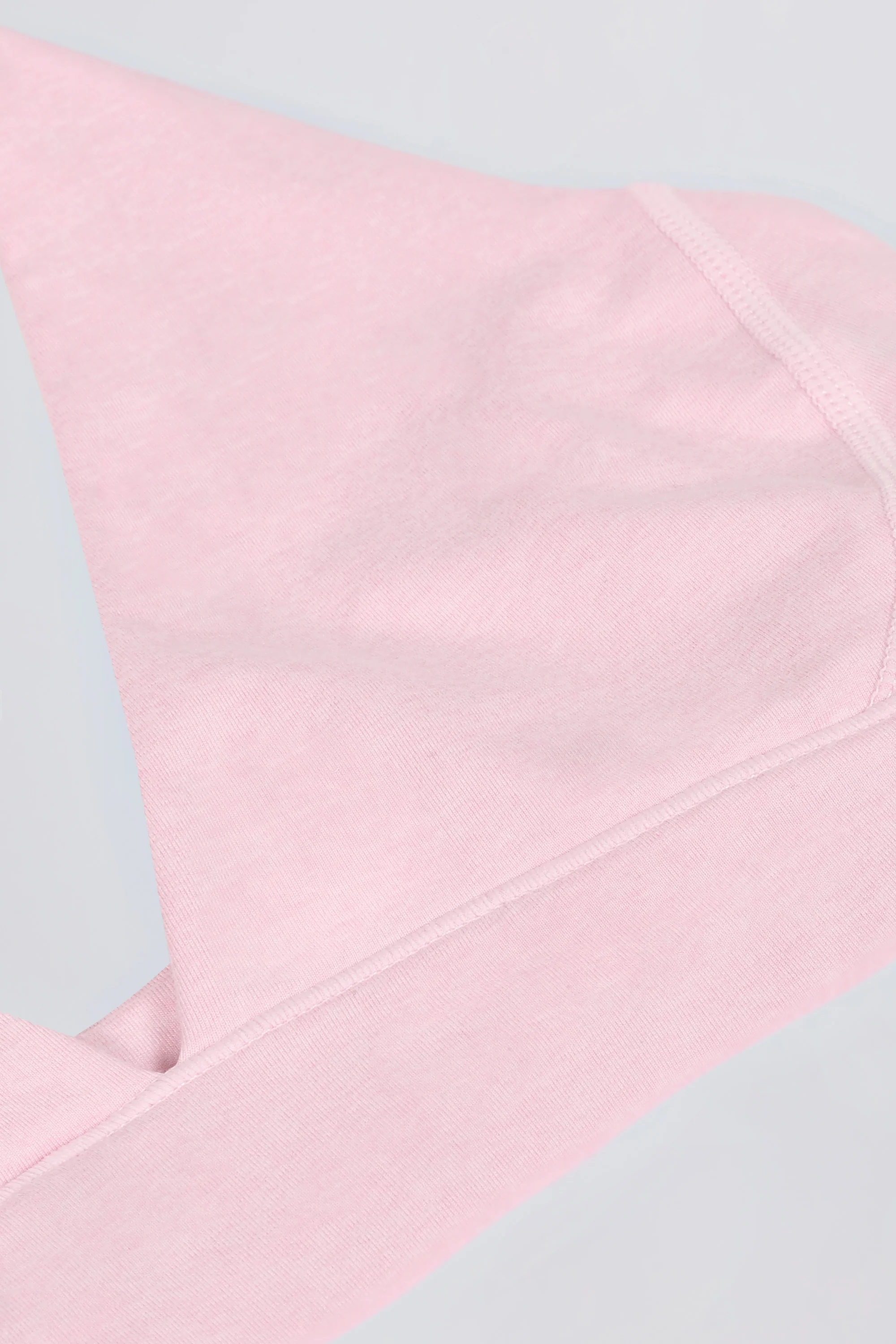 Brushed Jersey V-Neck Sports Bra in Pale Pink Marl - Image 6