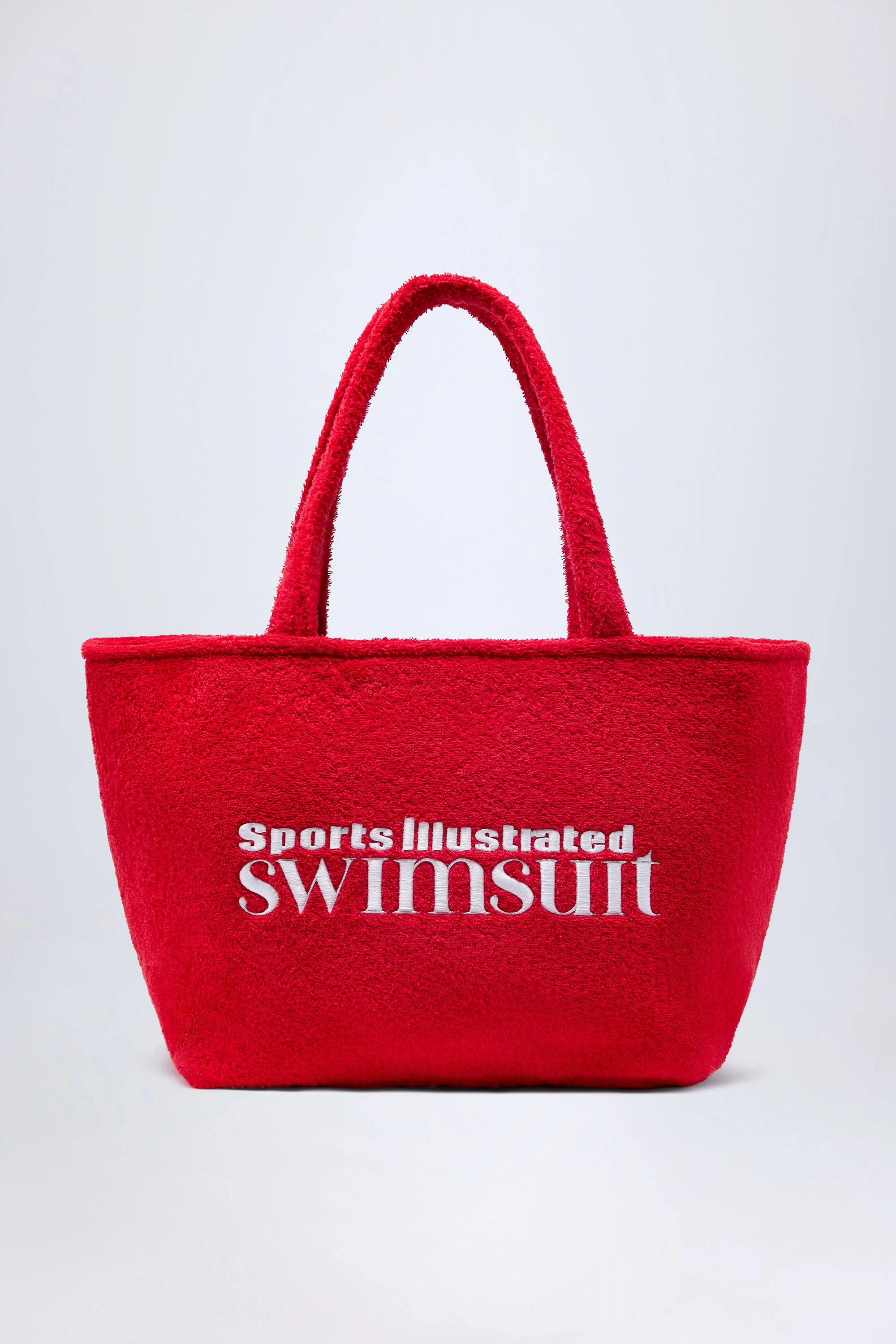 Towelling Tote Bag in Fiery Red - Image 3