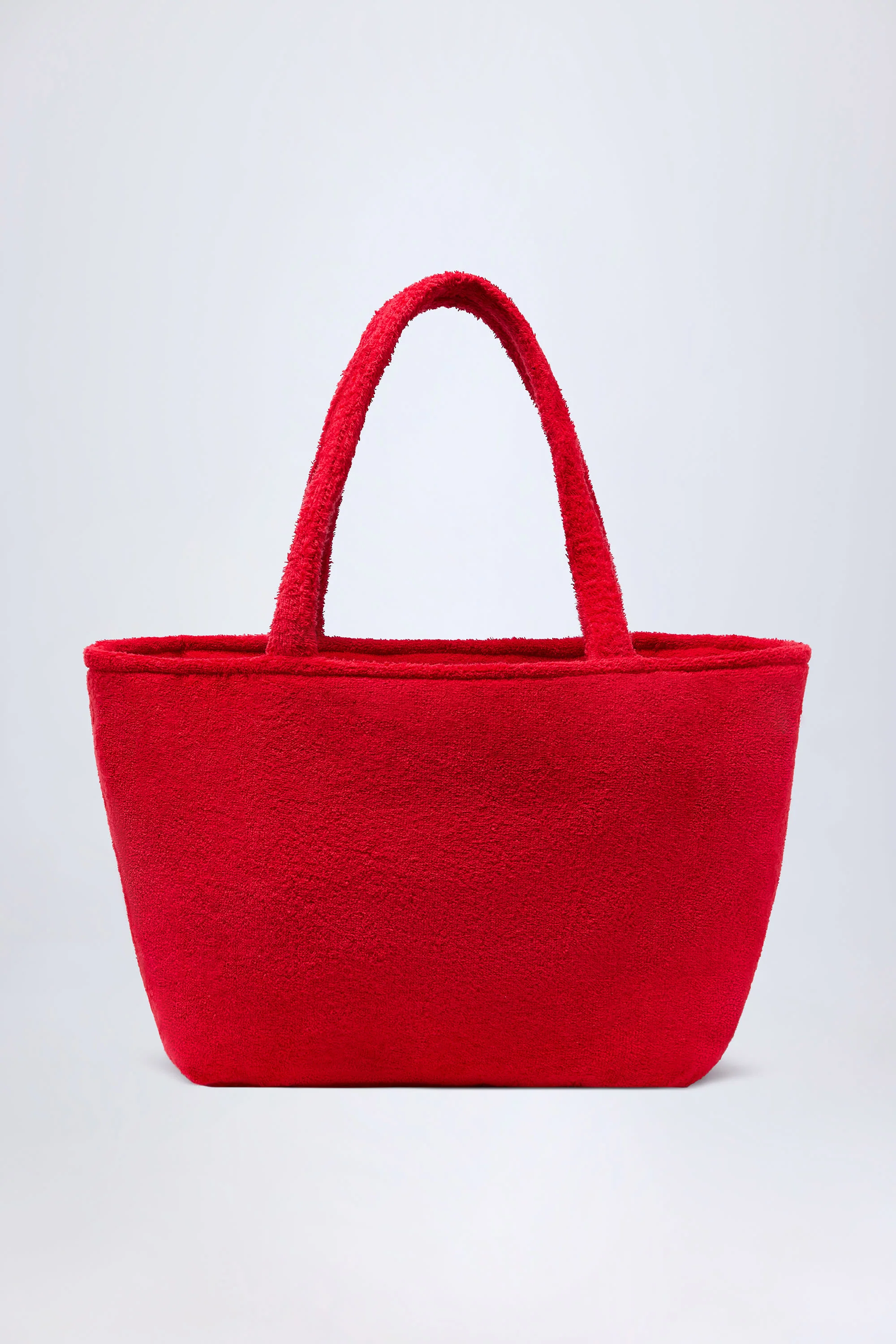 Towelling Tote Bag in Fiery Red - Image 4
