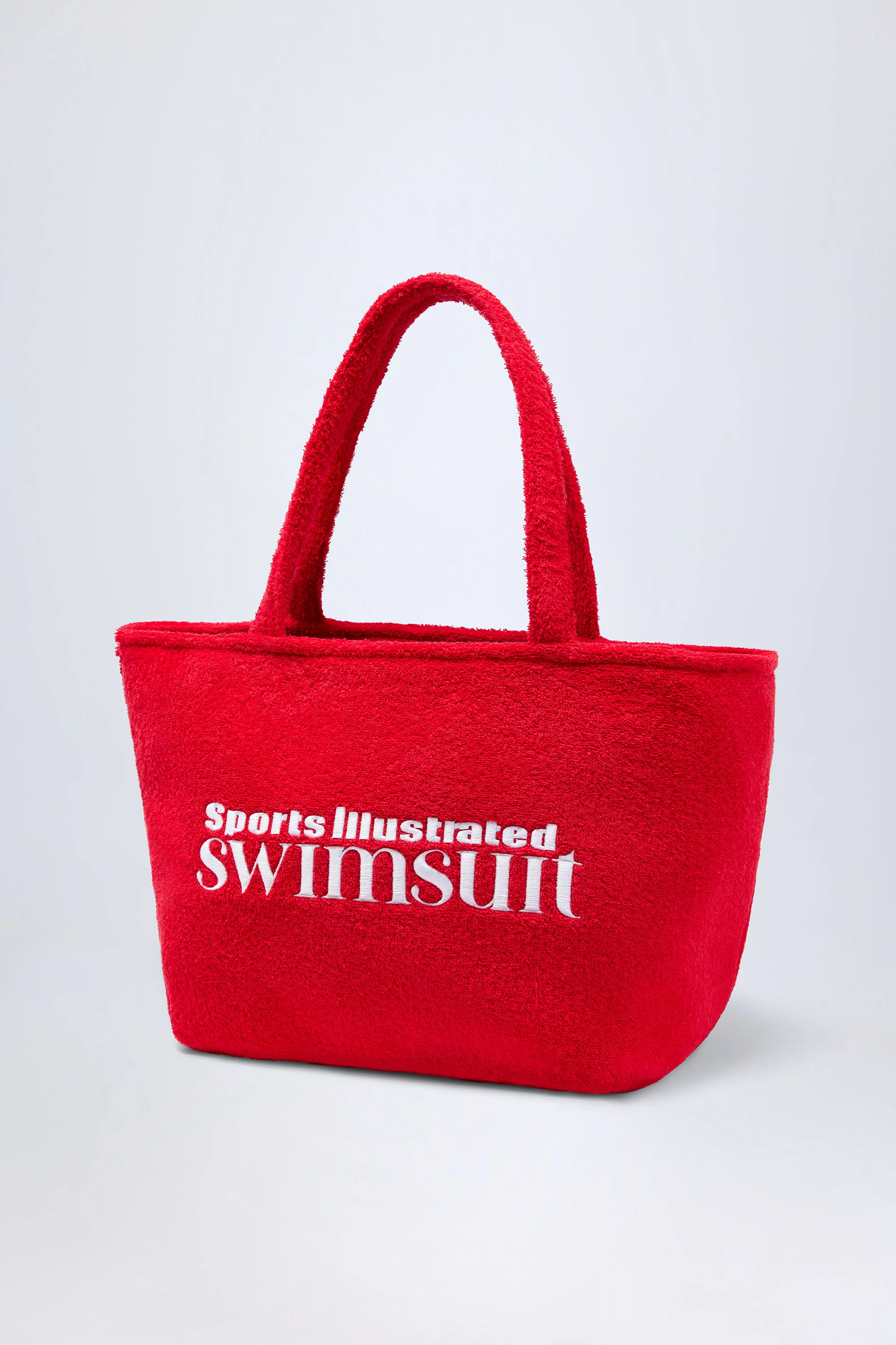 Towelling Tote Bag in Fiery Red - Image 5