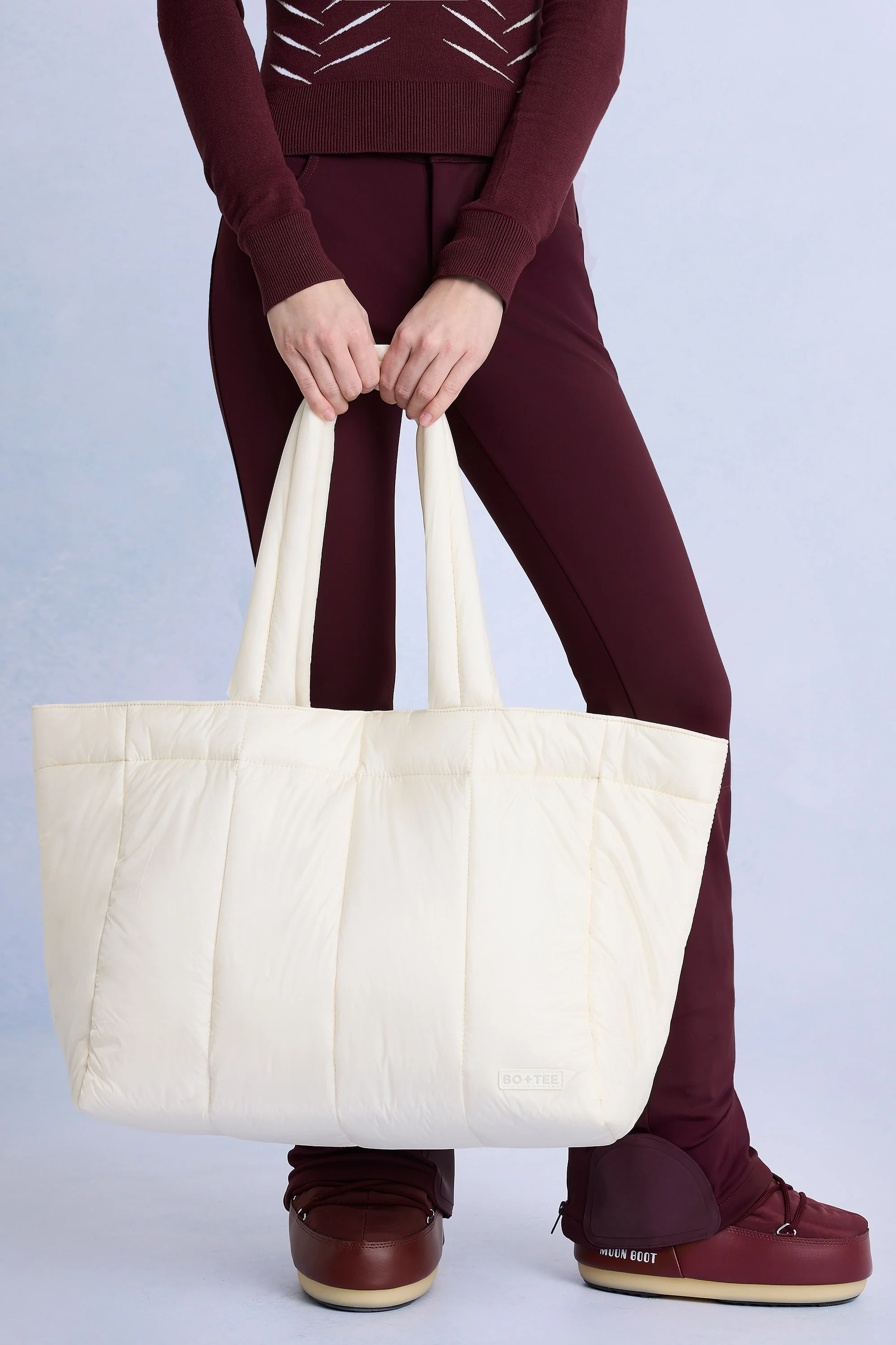 Waterproof Puffer Tote Bag in Ice - Image 3
