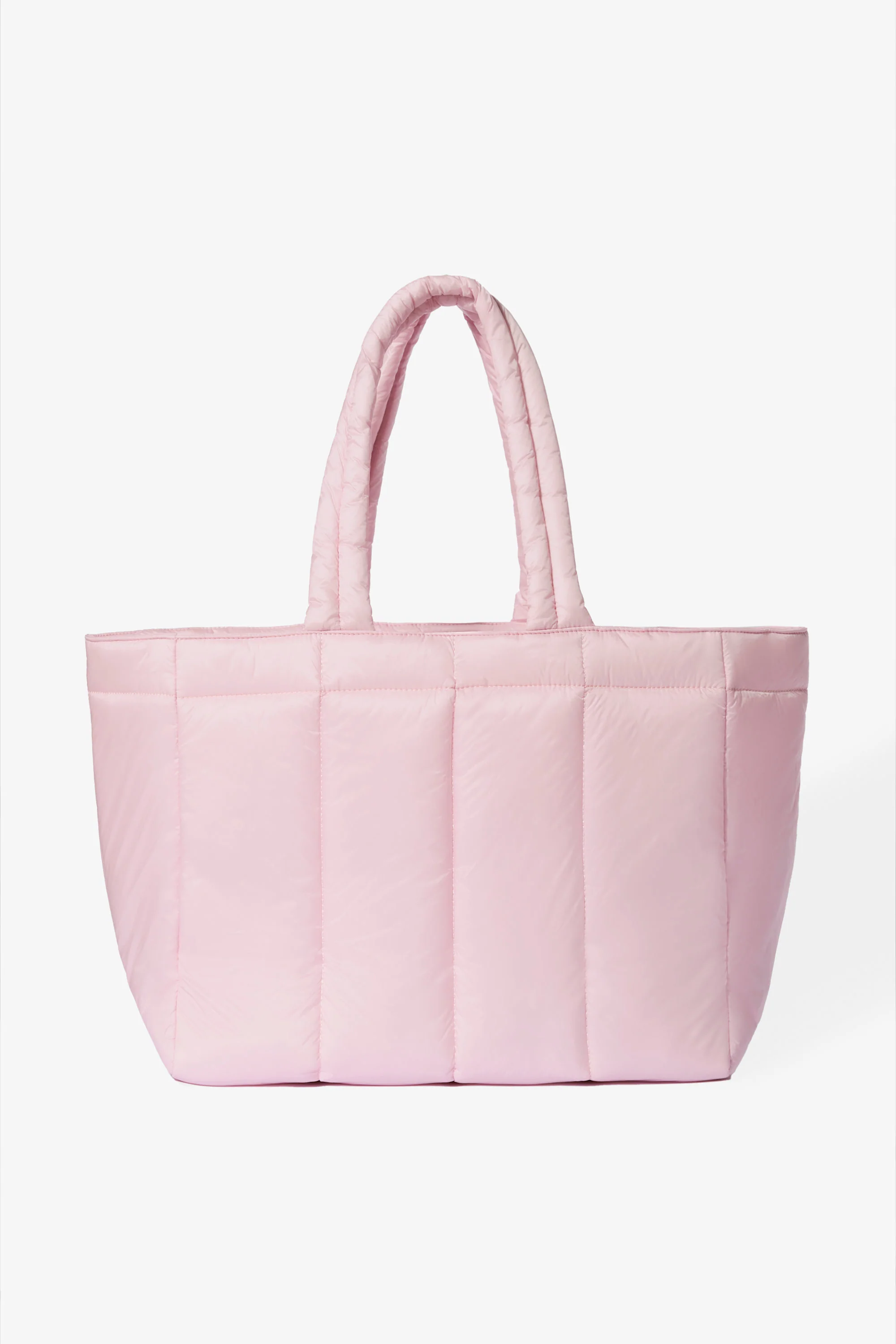 Waterproof Puffer Tote Bag in Powder Pink - Image 4