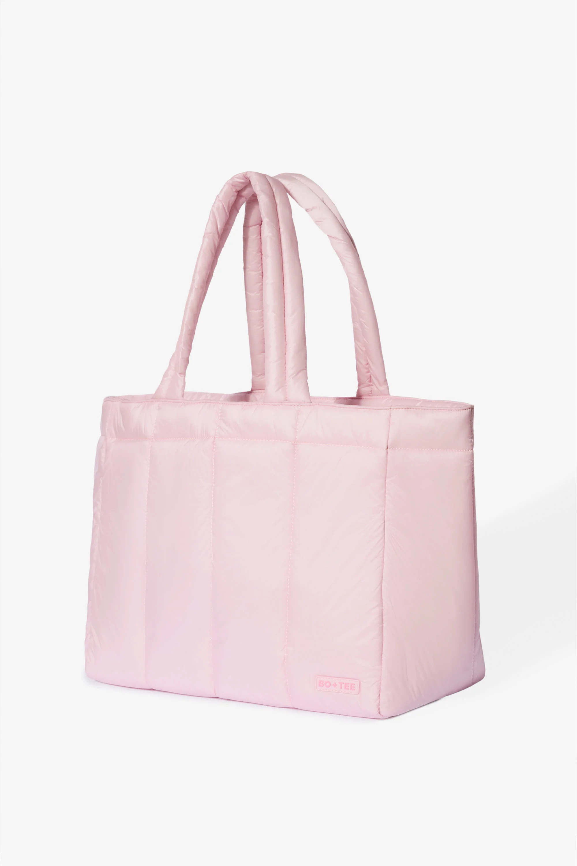 Waterproof Puffer Tote Bag in Powder Pink - Image 5