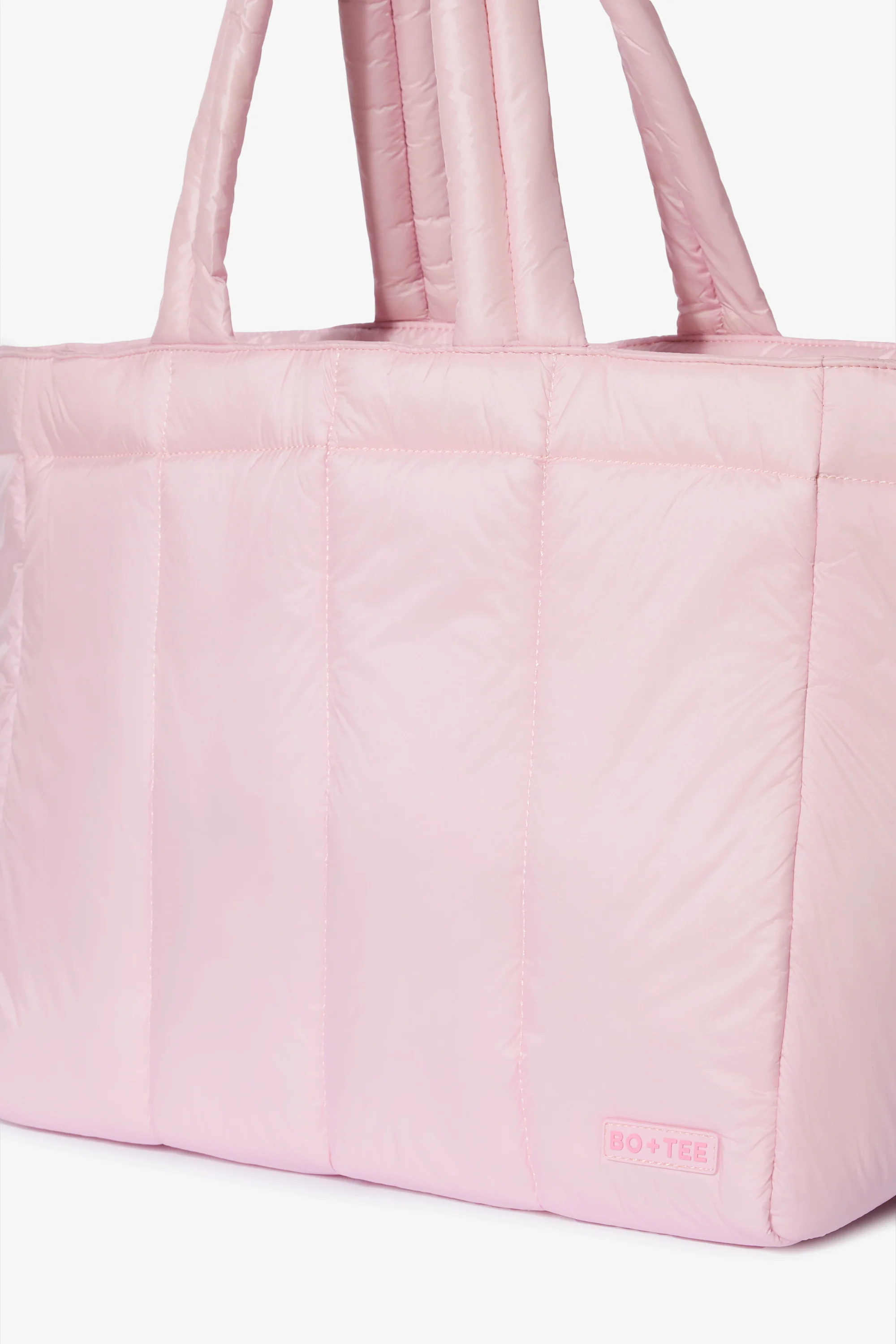Waterproof Puffer Tote Bag in Powder Pink - Image 6