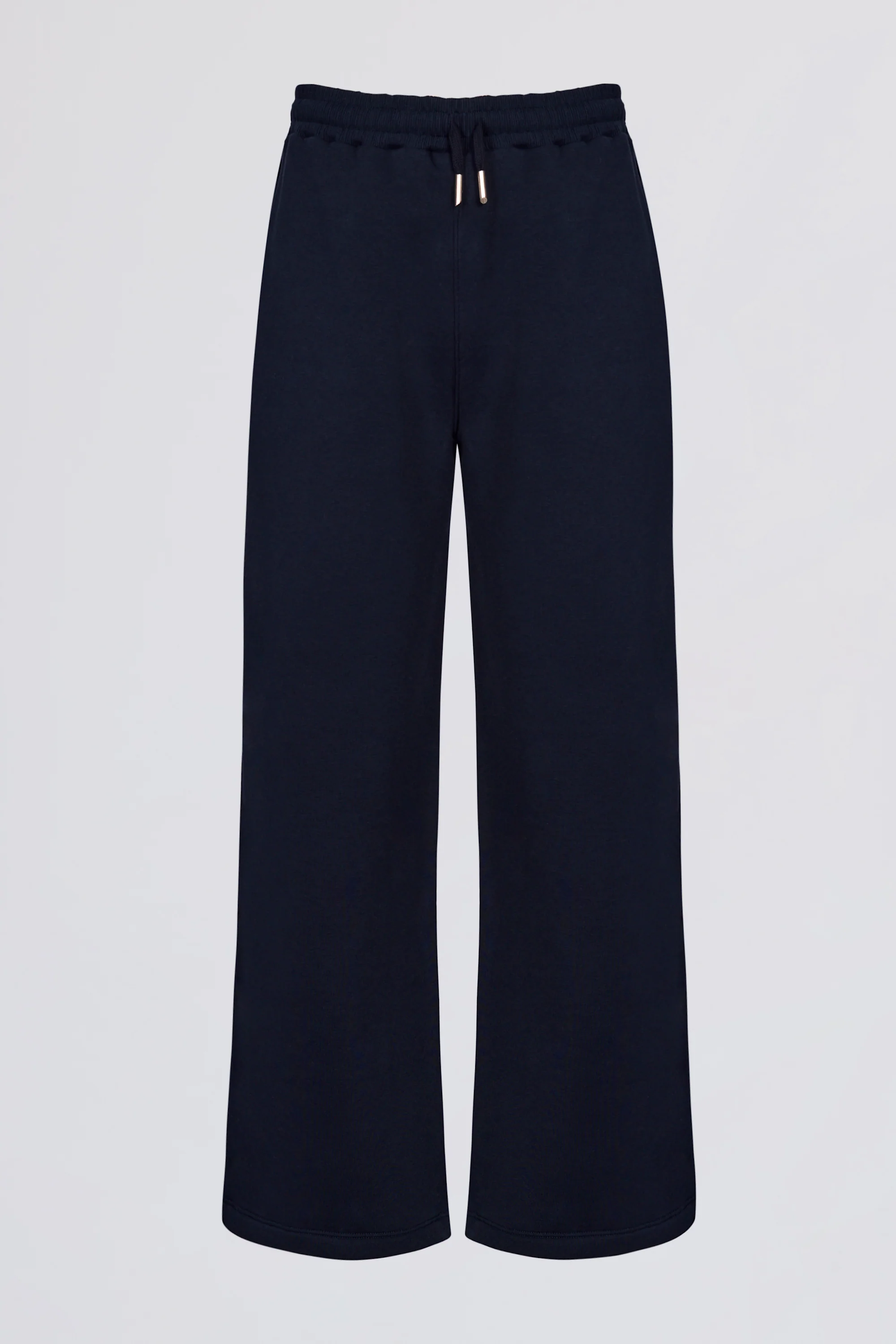 Premium Brushed Jersey Wide-Leg Joggers in Classic Navy - Image 4