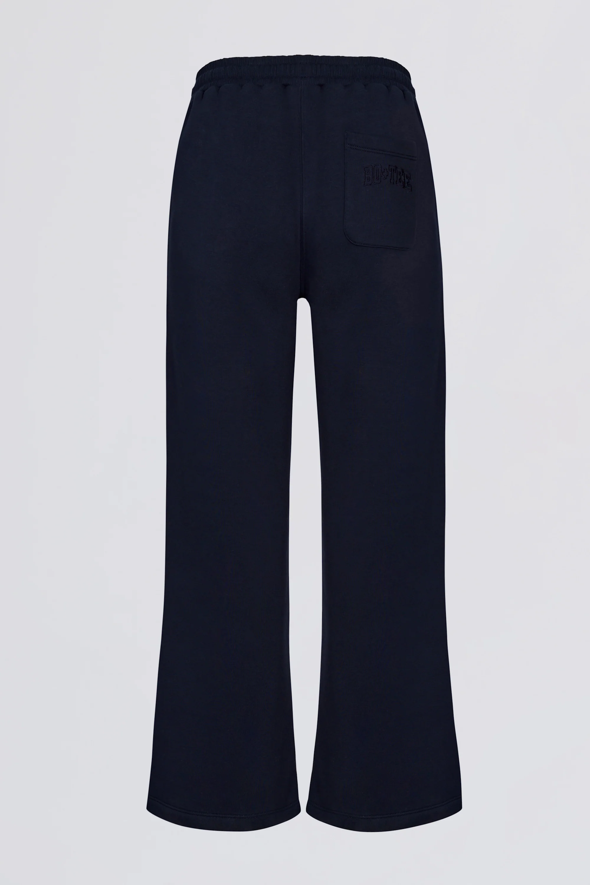 Premium Brushed Jersey Wide-Leg Joggers in Classic Navy - Image 5