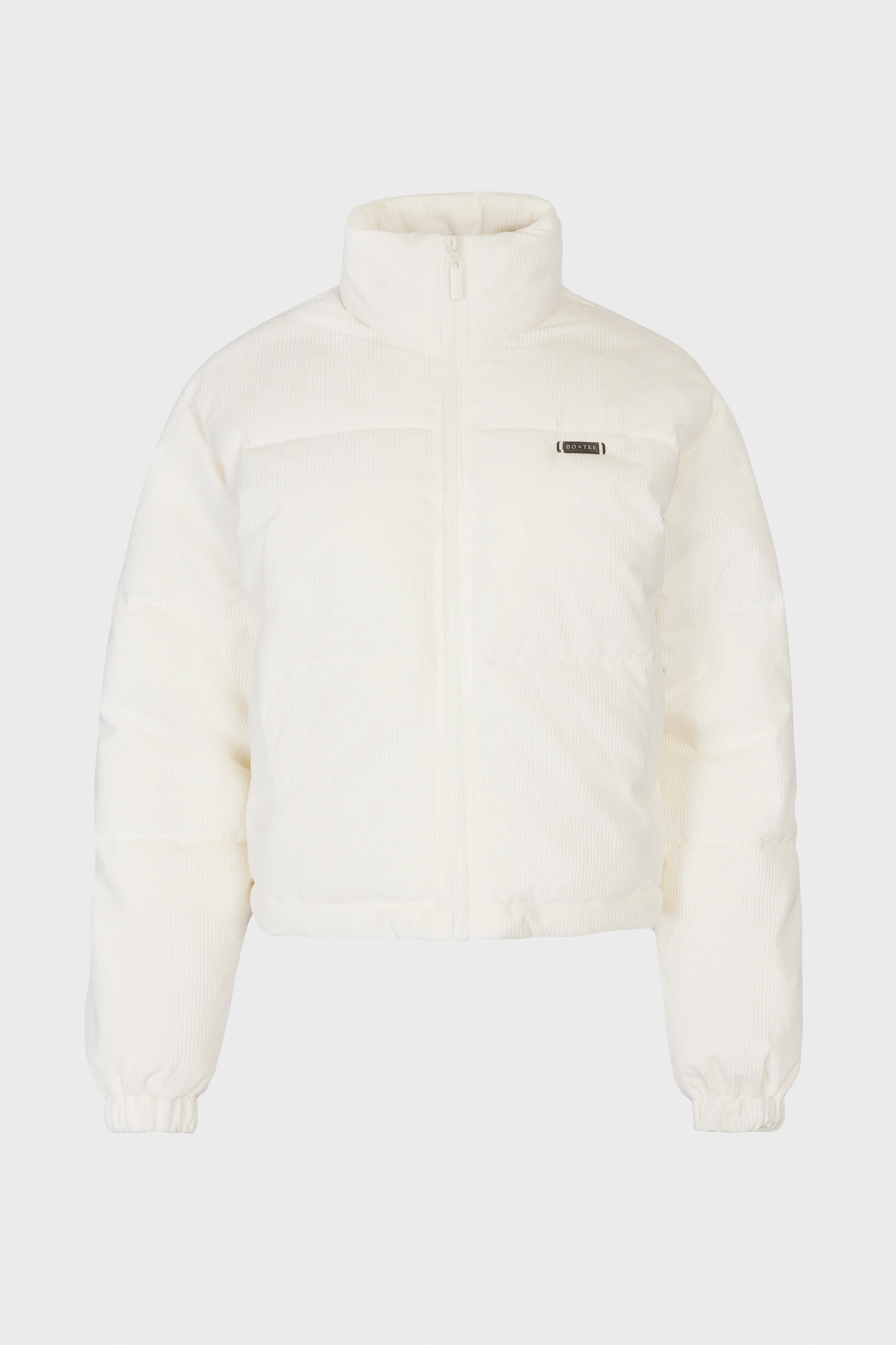 Corduroy Quilted Puffer Jacket in Ivory - Image 7