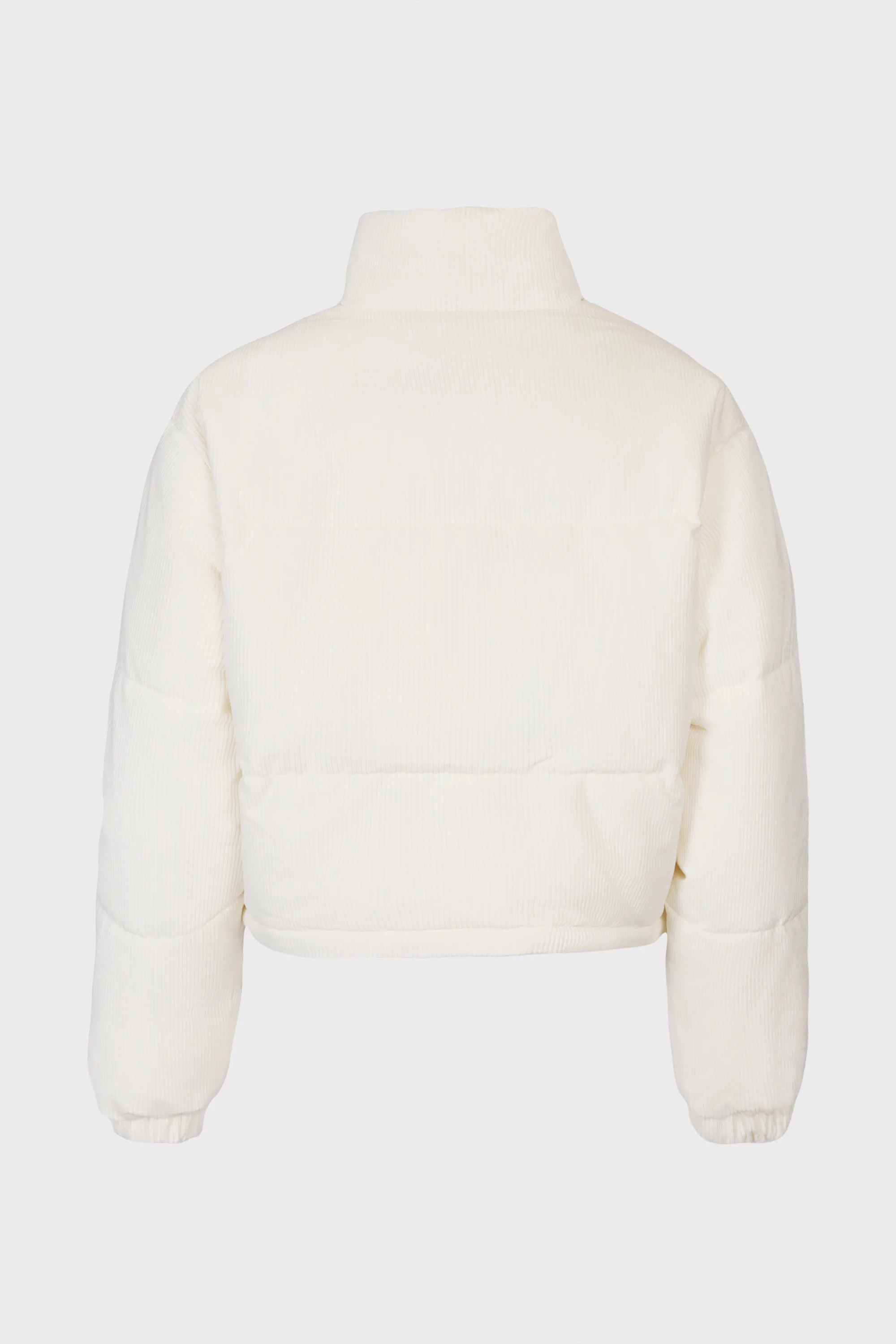 Corduroy Quilted Puffer Jacket in Ivory - Image 8
