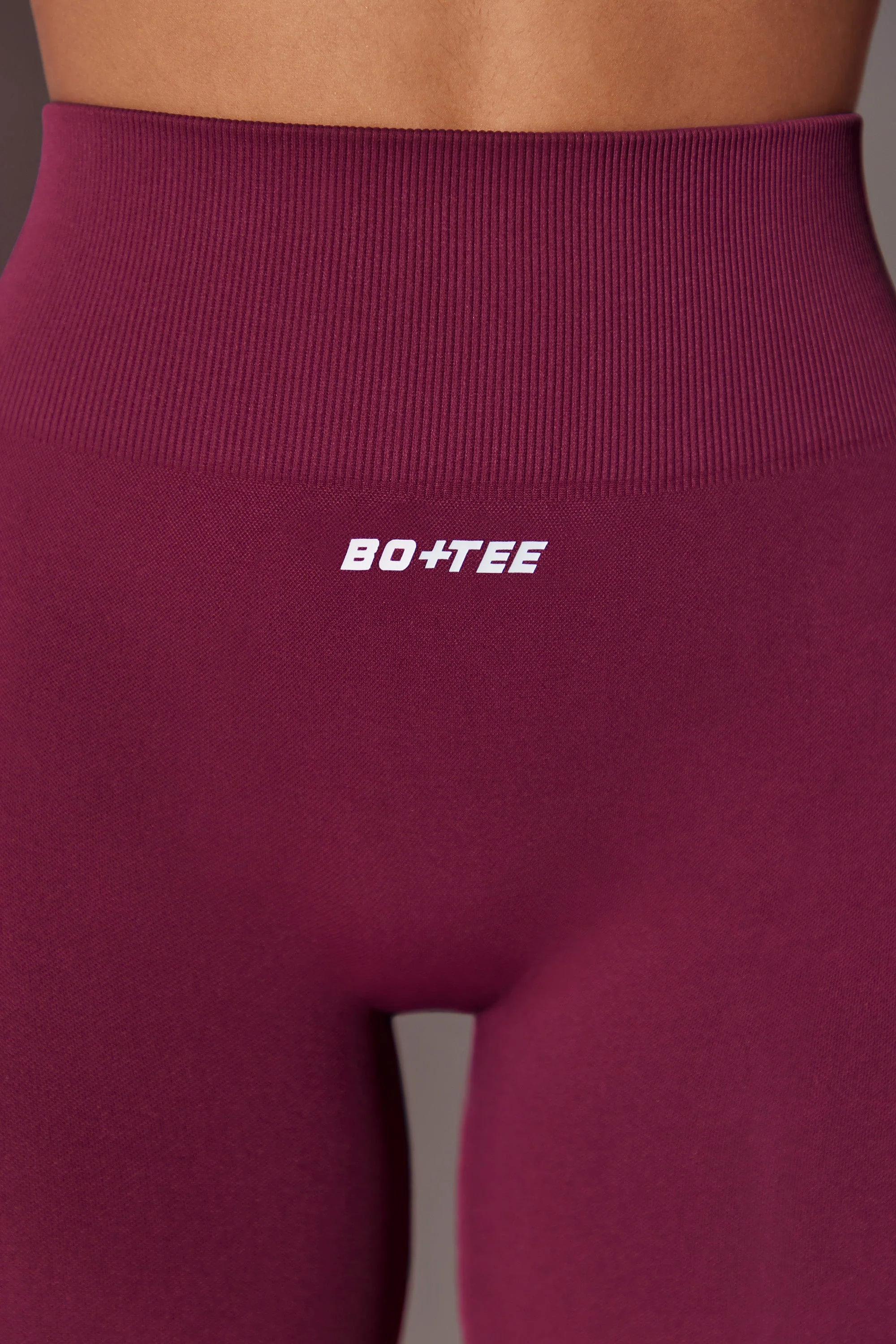 High Waist Super Sculpt Biker Shorts in Plum - Image 7